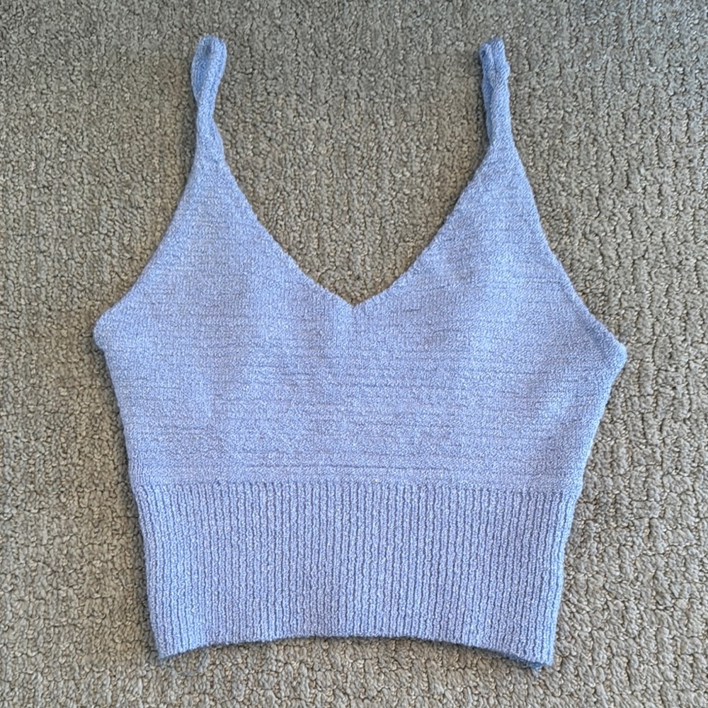 Altar’d State Light Blue Crop Knit Top